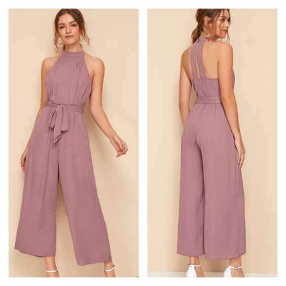 Shein Belted Wide Leg Sleeveless Jumpsuit As Is
